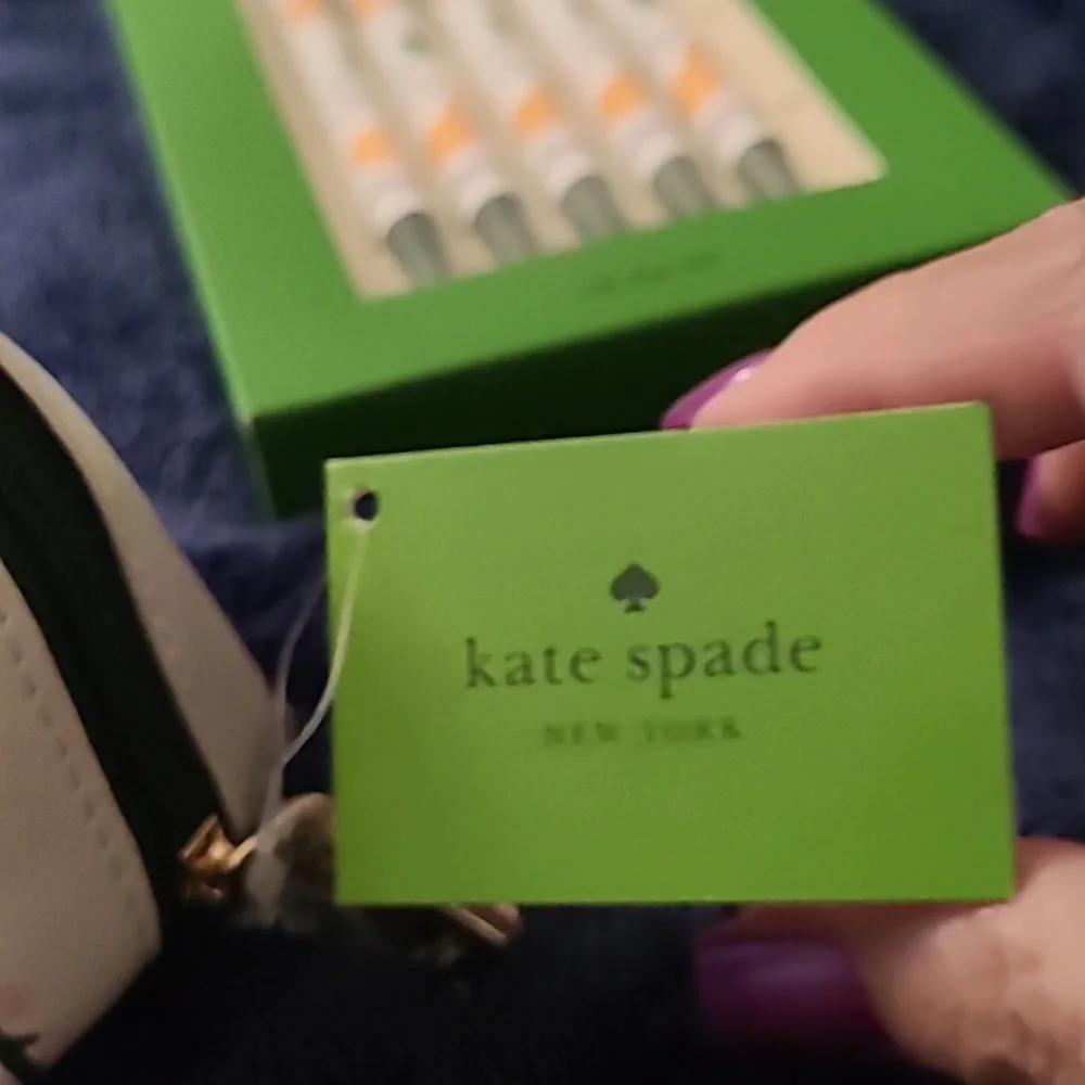 kate spade white citrus floral pencil case and pen gift set